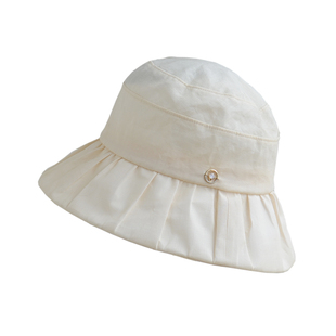 夏布苎麻渔夫帽子女夏季防紫外线防晒遮阳帽透气亚麻大头围太阳帽