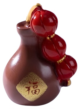 微景观新年中式鞭炮福袋造景摆件