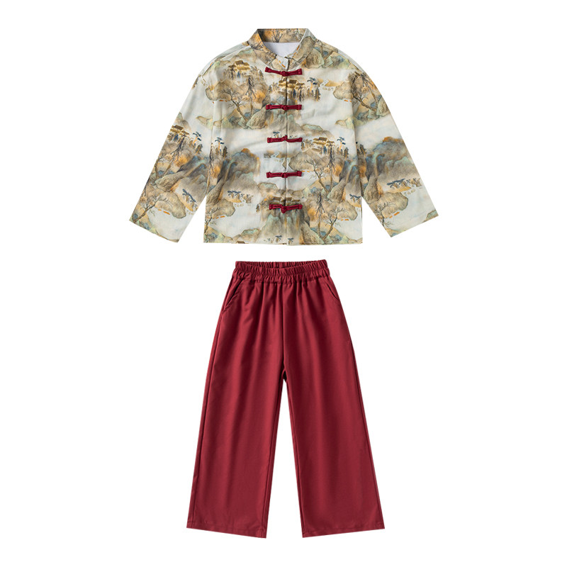 儿童中国风服装元旦演出服合唱服汉服表演古装男童爵士舞街舞潮服