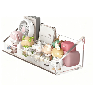 亚克力置物架桌面挂架办公室工位收纳架办公桌整理神器免安装挂篮