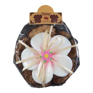 泰国spa进口手工椰子壳叶子造型香皂盒可沥水皂托新奇特手工随形