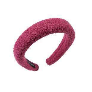 发箍女款高级感洋气时尚冬季高颅顶海绵头箍羊羔毛粉红色毛绒发卡