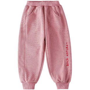 【抗静电】棉花堂儿童裤子加绒针织长裤男童卫裤女童奥粒绒裤子