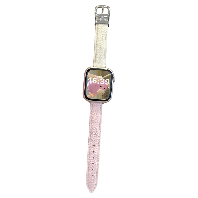 适用iwatch荔枝纹H扣小蛮腰表带