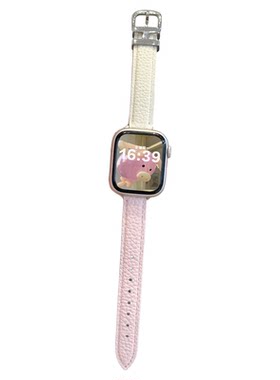 适用iwatch荔枝纹H扣小蛮腰表带