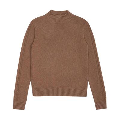 鹿王100%山羊绒衫半高领女