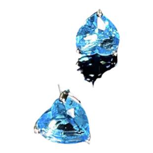 玛利亚蓝爱心宝石项链 人鱼公主 镀18K金 伦敦蓝爱心锆石耳环组合