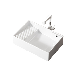 家用带搓衣板陶瓷台上盆洗手盆阳台卫生间浴室台盆大尺寸洗脸面盆