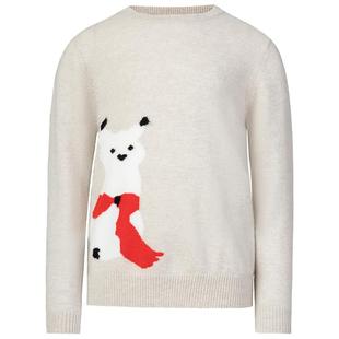 皮皮狗秋冬新款圆领卡通动物提花童装毛衣羊绒衫