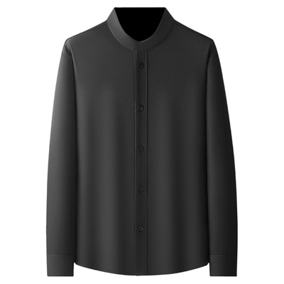 百胜狐加绒立领大码男保暖衬衫