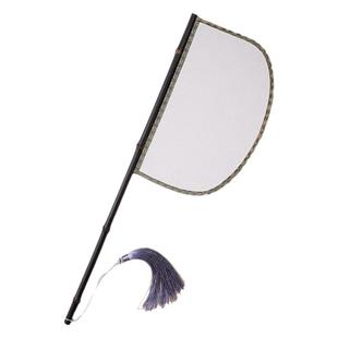 原创紫竹仿革丝长柄异形刀扇汉服装饰拍照走秀便面扇古风道具扇子