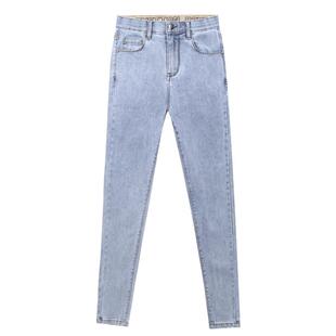 牛仔裤修身小脚2026新款春秋高腰显瘦九分浅色紧身秋冬铅笔裤子女