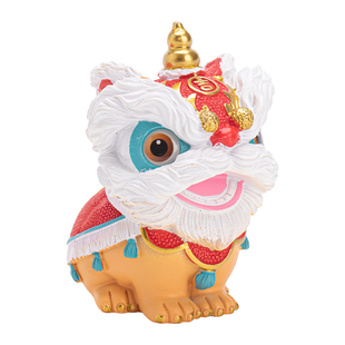 国潮佛山舞狮醒狮创意摆件高级感小众桌面茶桌装饰工艺品生日礼物