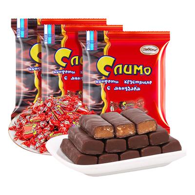 俄罗斯巧克力夹心糖果原装进口正品红皮糖喜糖果年货休闲小零食品