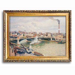 新品塞尚夏加尔轻奢欧式框梵高莫奈毕沙罗装饰画挂画世界名画复制