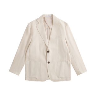 TUTM男装 100%亚麻老钱风休闲西装春夏薄款透气男士西服外套套装