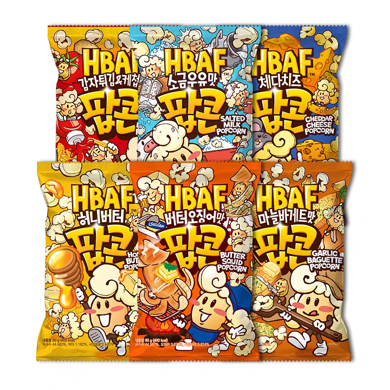 韩国进口HBAF芭蜂蜂蜜黄油爆米花