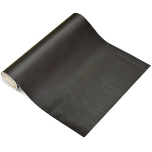 黑色橡木纹贴纸柜子仿木门桌面自粘装饰胡桃墙纸旧家具翻新墙贴皮