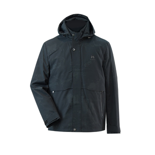 冬季男士可脱卸内胆羽绒服商务迷彩暗纹保暖连帽防风户外夹克外套