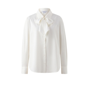 PRICH时尚可拆卸飘带领纯色衬衫2026春季新款挺括量感气质上衣女
