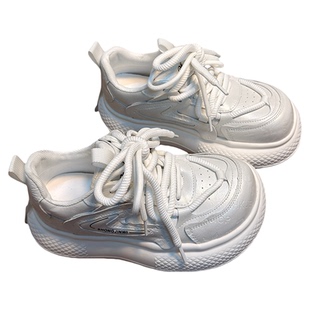 欧货真皮丑萌大头面包鞋女厚底松糕老爹鞋百搭小个子增高休闲板鞋