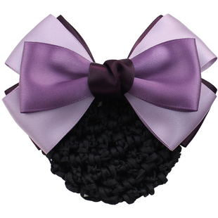 护士头花发网女盘头发空姐网兜银行高档紫色职业工作头饰发饰新款