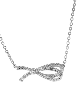 AMOTE《恋链不忘》蝴蝶结项链女S925银轻奢小众锁骨链生日送礼物