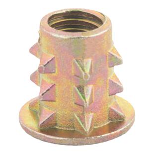 尖刺螺母家具内外牙带介无介刺母连接件预埋加厚合金实木镶嵌螺母