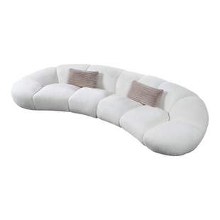 意式极简弧形花瓣沙发客厅大小户型奶油风轻奢新款创意雪尼尔沙发