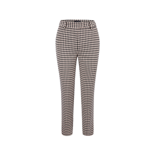 MARYLING玛俪琳秋季黑粉色格纹千鸟格九分西装裤子A1CGW51440