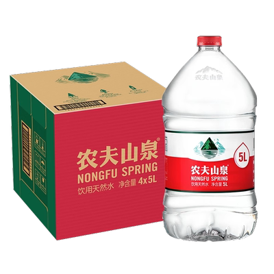 农夫山泉饮用水弱碱性饮用天然水红盖水办公会议用水380ml*24瓶装