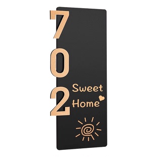 轻奢门牌感应灯号码牌家用定制创意高级感入户门装饰住宅挂牌订制酒店别墅民宿房间房号门口自粘亚克力数字贴
