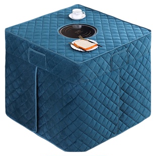 加绒烤火桌子罩套冬季加厚取暖桌罩80x80电炉罩套正方形烤火被罩