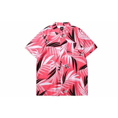 Vans CHECKER FLORAL 西海岸风格纹花卉短袖衬衫 男款 粉色