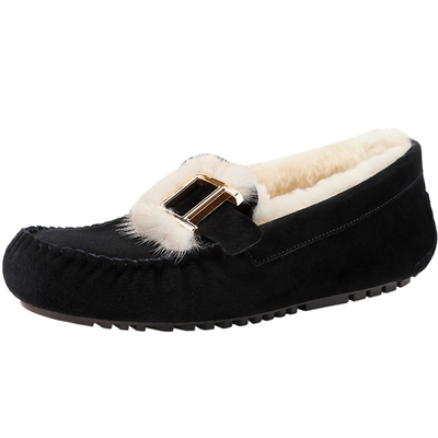 女新款百搭一脚蹬单鞋豆豆鞋