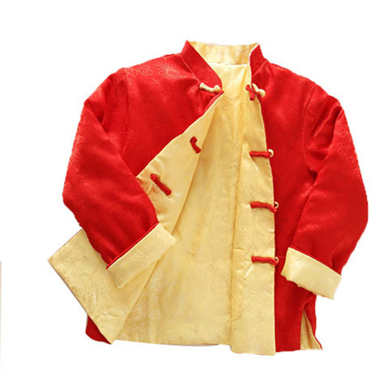 儿童唐装中国风童装拜年服男童外套双面穿中式上衣亲子礼服汉服