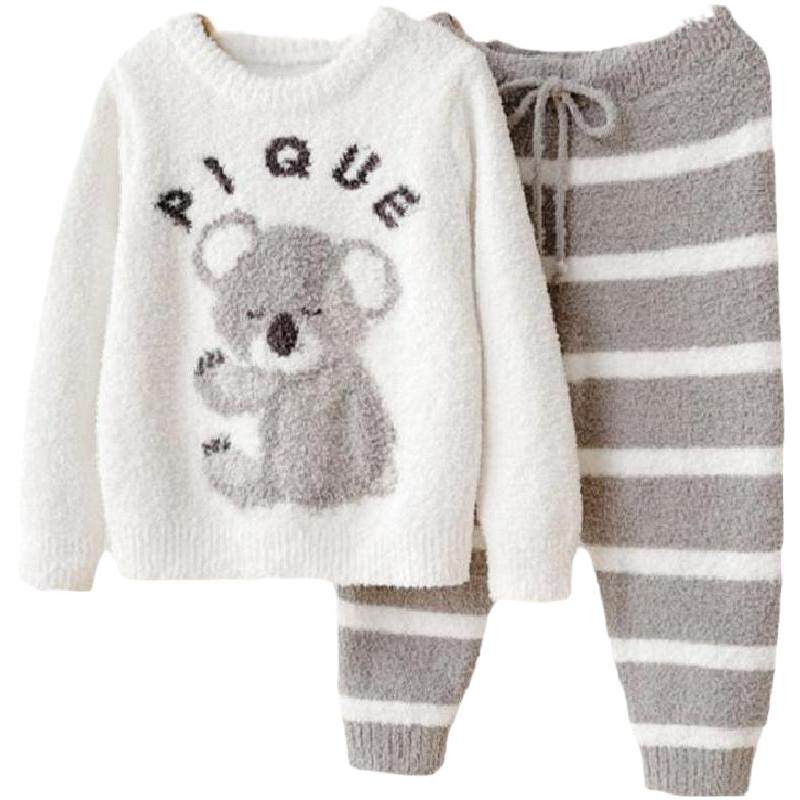 日系半边绒儿童睡衣家居服秋冬