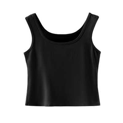 莫代尔背心女夏季内搭短款高腰露肚脐吊带配西装u领打底无袖上衣