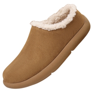 奥康 男鞋2025冬季新款一脚蹬勃肯鞋雪地靴平底棉鞋加绒懒人鞋子H