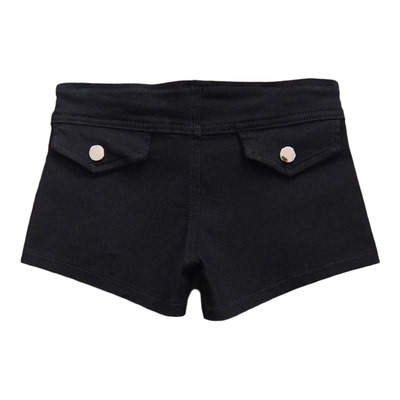 低腰辣妹铆钉弹力紧身牛仔超短裤