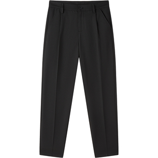 RS流石男装黑色休闲裤2026新款春秋季男士长裤简约百搭西装裤子潮