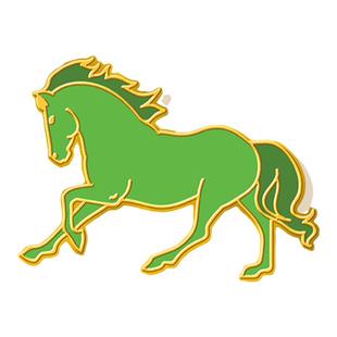 海洛迪马年加油礼物绿马胸针白马考试黑马黄金赤马奔腾包包徽章