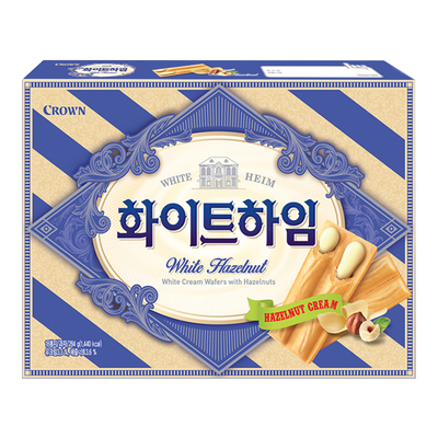 韩国进口CROWN克丽安奶油巧克力榛子威化饼干休闲食品办公室零食
