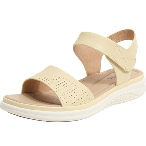 森达凉鞋女夏新商场同款舒适真皮厚底增高户外休闲凉鞋SLW02BL3