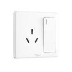 德力西带开关插座家用一开三孔16A热水器电源暗装空调大功率面板