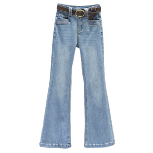 2026春夏新款牛仔裤女高腰修身显瘦百搭复古长裤休闲复古微喇叭裤