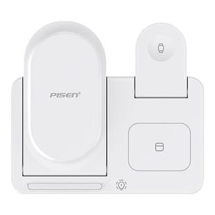 品胜小云台适用苹果17三合一磁吸qi无线充电器iPhone16ProMax手机magsafe手表耳机iwatch底座15W支架折叠快充