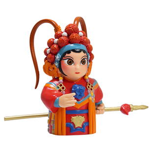 黄铜摆件《京剧》穆桂英关云长中式国朝原创设计摆件 桌面装饰品