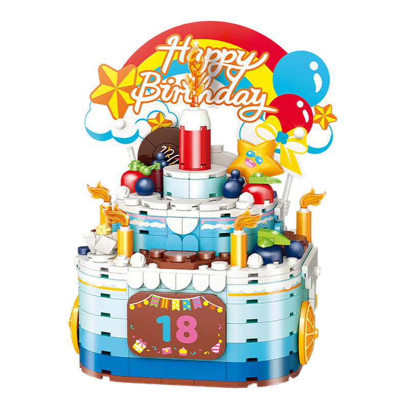古迪积木益智拼装生日蛋糕6岁
