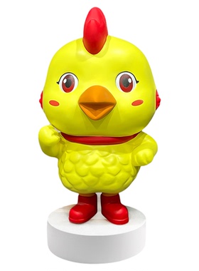 卡通公鸡雕塑炒鸡店面吉祥物摆件